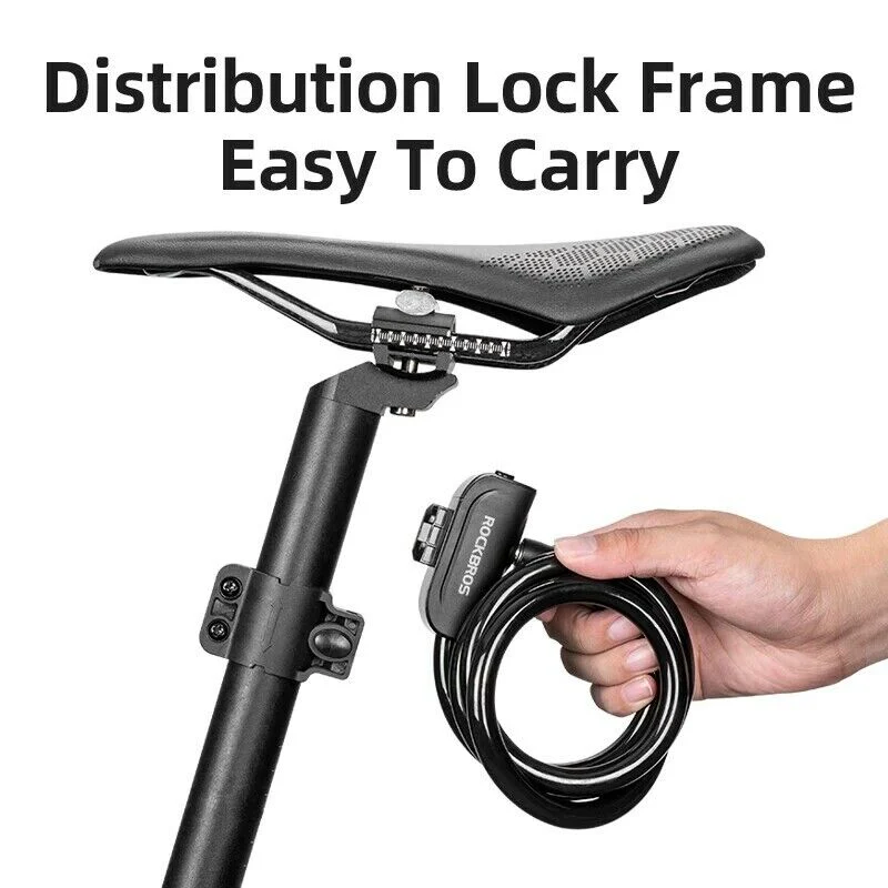 ROCKBROS MTB Bicycle Bike Cable Lock With Bracket 1.1M - Image 8