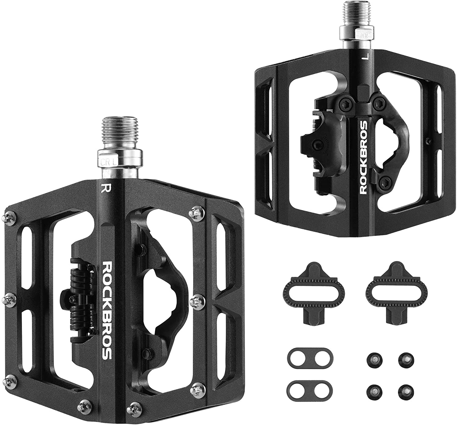 ROCKBROS Multi-Function Clipless Flat Bike Pedals in Black (Pair) - Image 2