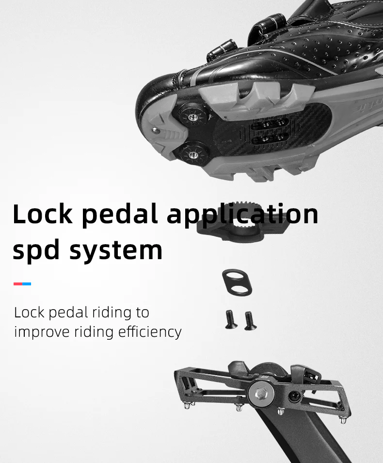 ROCKBROS Multi-Function Clipless Flat Bike Pedals in Black (Pair) - Image 7