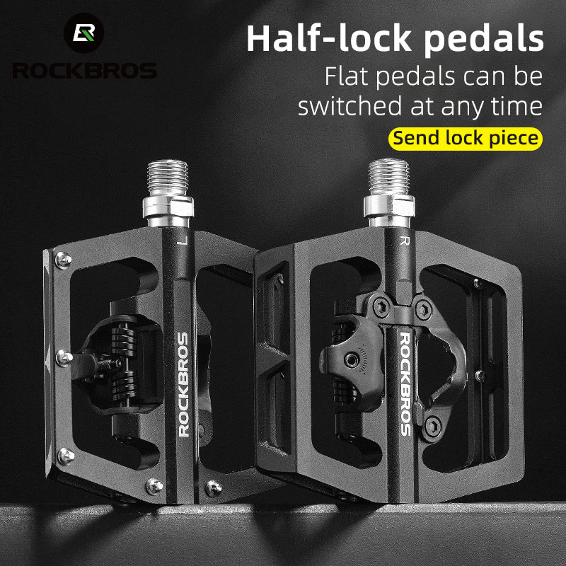 ROCKBROS Multi-Function Clipless Flat Bike Pedals in Black (Pair) - Image 9