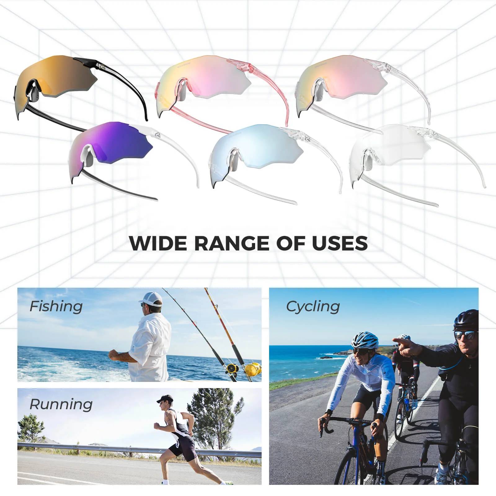 ROCKBROS Photochromic Cycling Glasses UV400 Protection TR90 Frame - Image 27