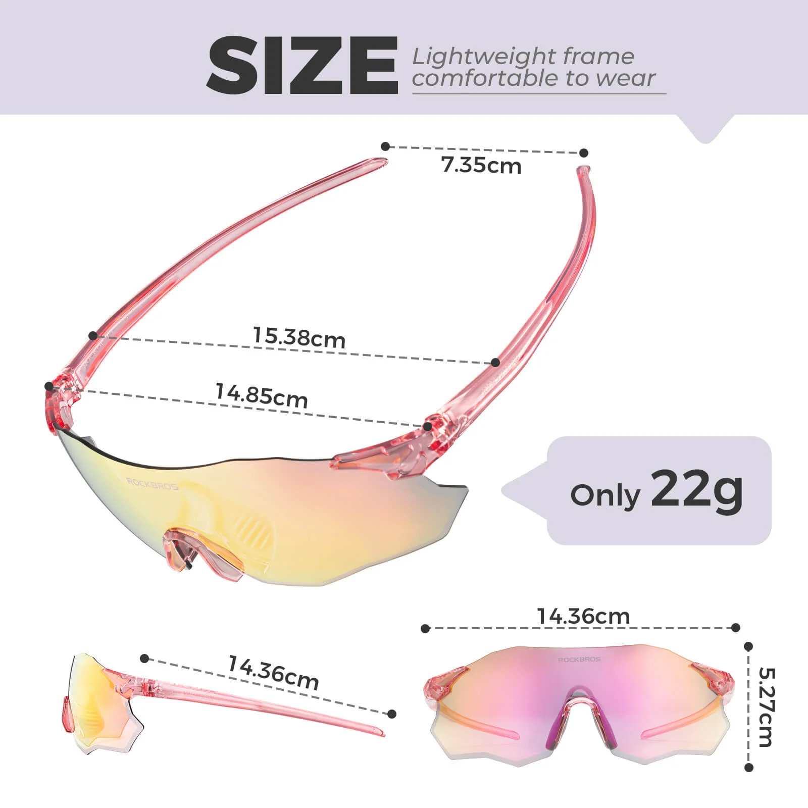 ROCKBROS Photochromic Cycling Glasses UV400 Protection TR90 Frame - Image 31