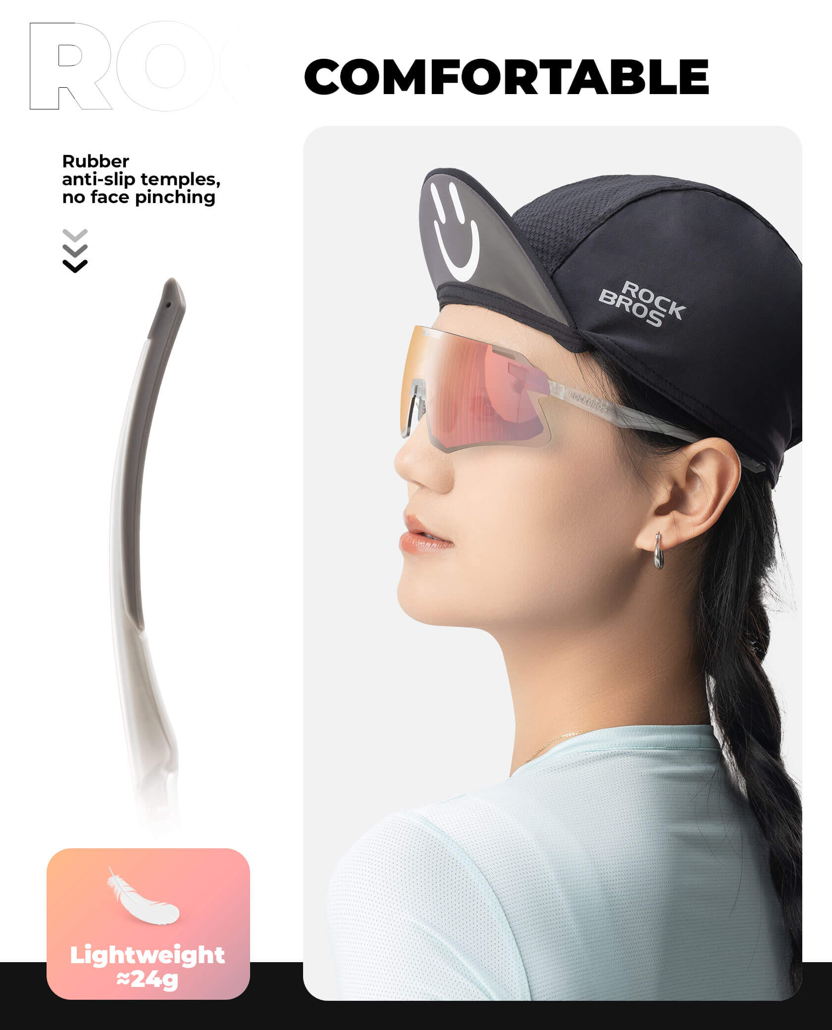 ROCKBROS Photochromic Cycling Sunglasses Golf Hiking Sports Glasses UV400 - Image 17