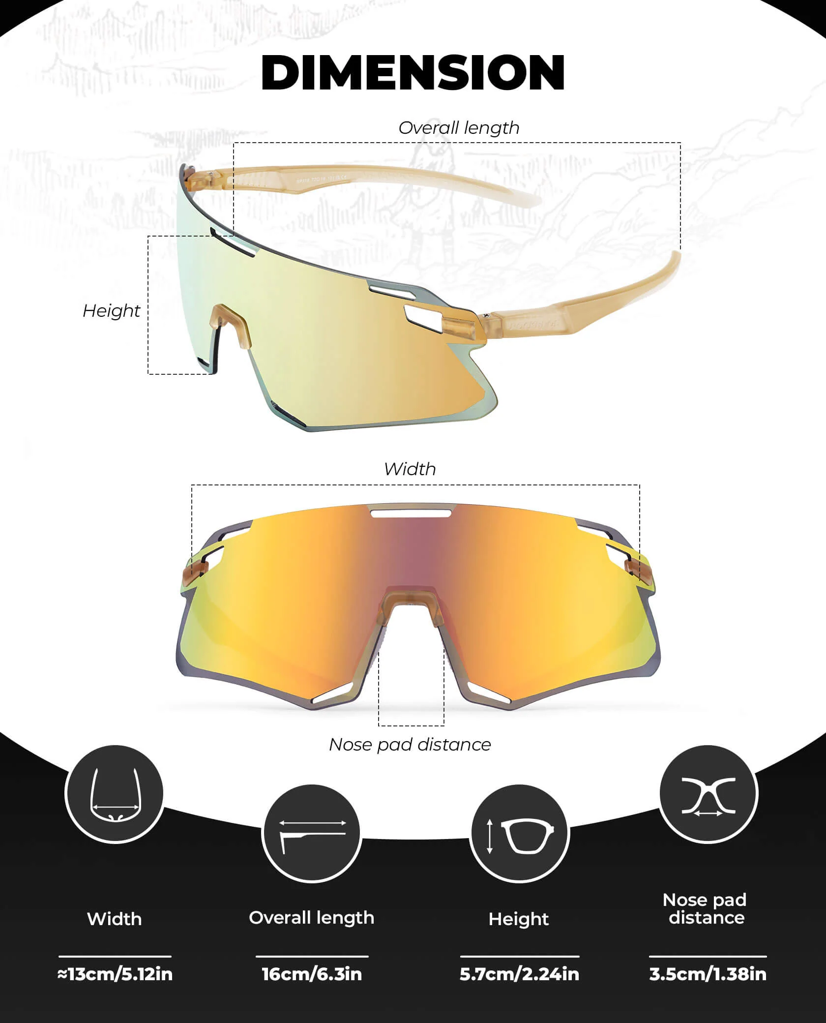 ROCKBROS Photochromic Cycling Sunglasses Golf Hiking Sports Glasses UV400 - Image 22