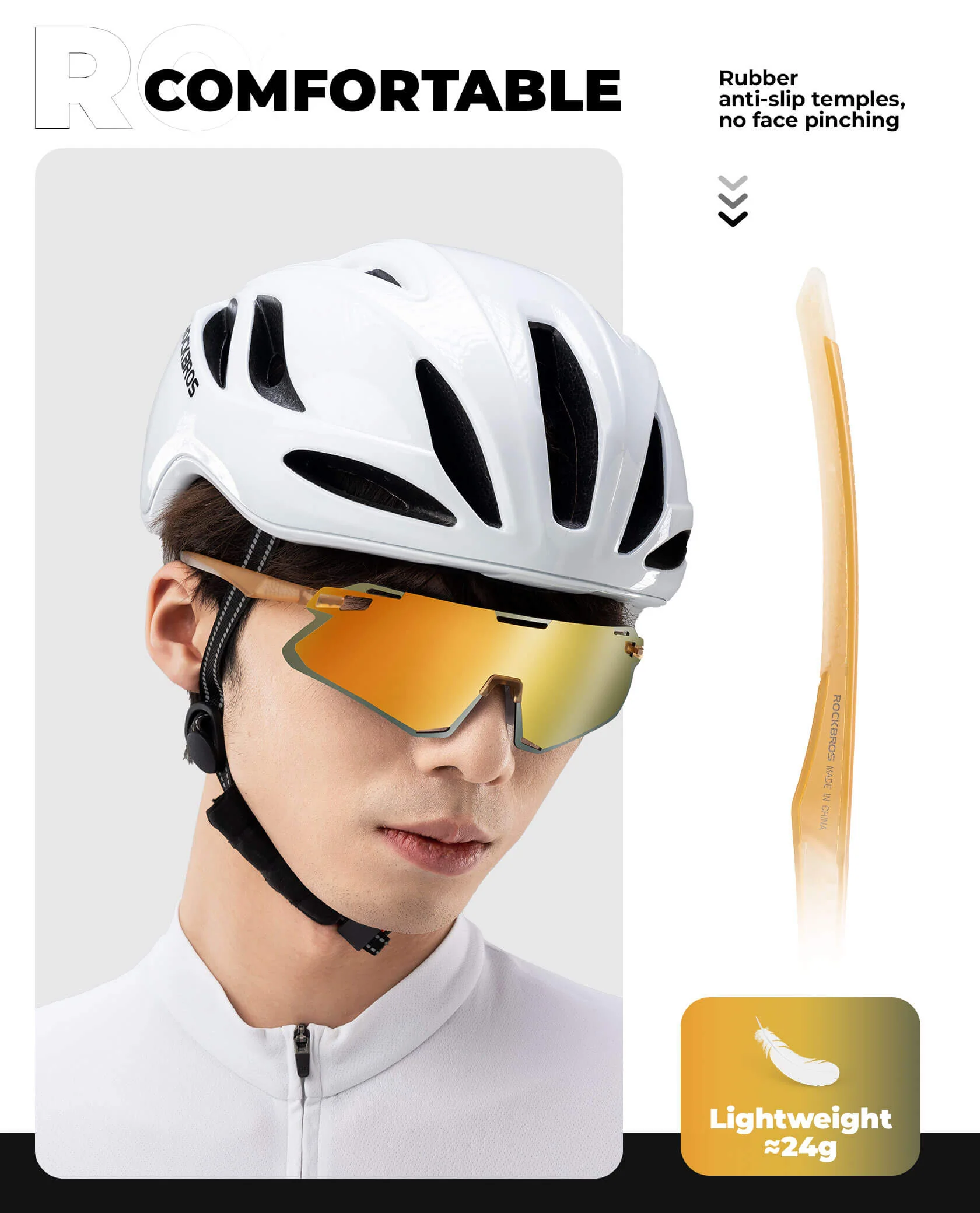 ROCKBROS Photochromic Cycling Sunglasses Golf Hiking Sports Glasses UV400 - Image 23