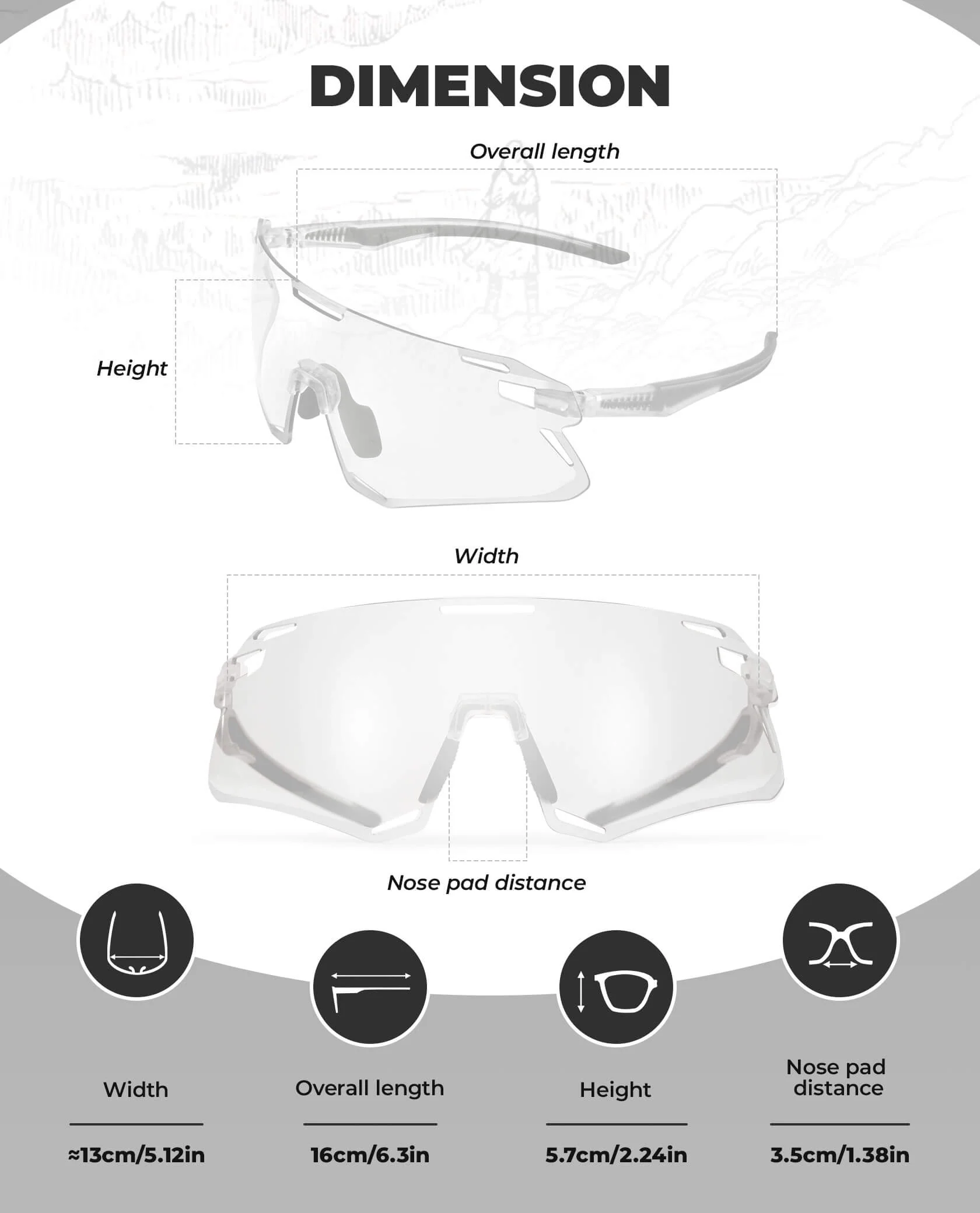 ROCKBROS Photochromic Cycling Sunglasses Golf Hiking Sports Glasses UV400 - Image 3