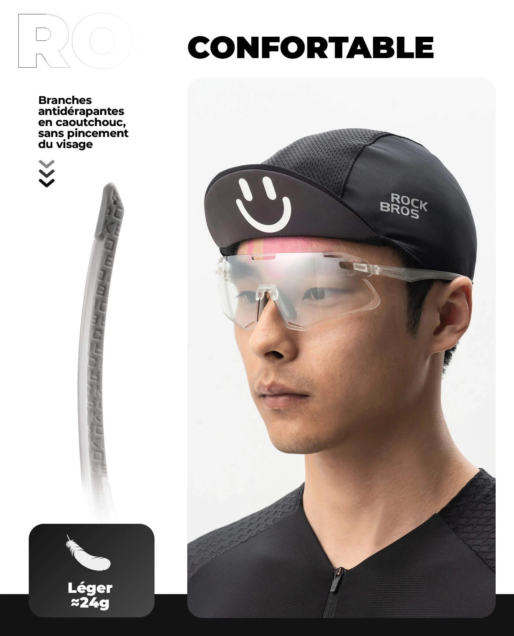 ROCKBROS Photochromic Cycling Sunglasses Golf Hiking Sports Glasses UV400 - Image 4