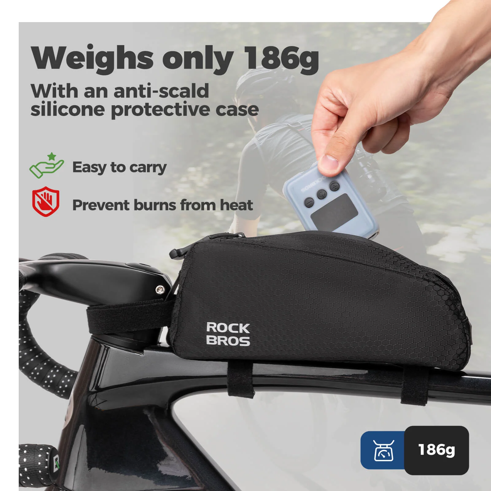 ROCKBROS Portable Electric Bicycle Bike Tire Ball Pump 150PSI LED Digital Gauge - Image 5