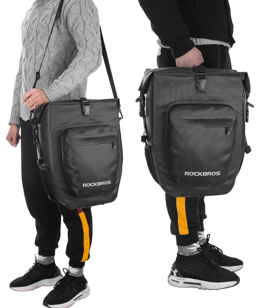 ROCKBROS Pro Cycling Pannier Bags in Grey or Black - Image 7