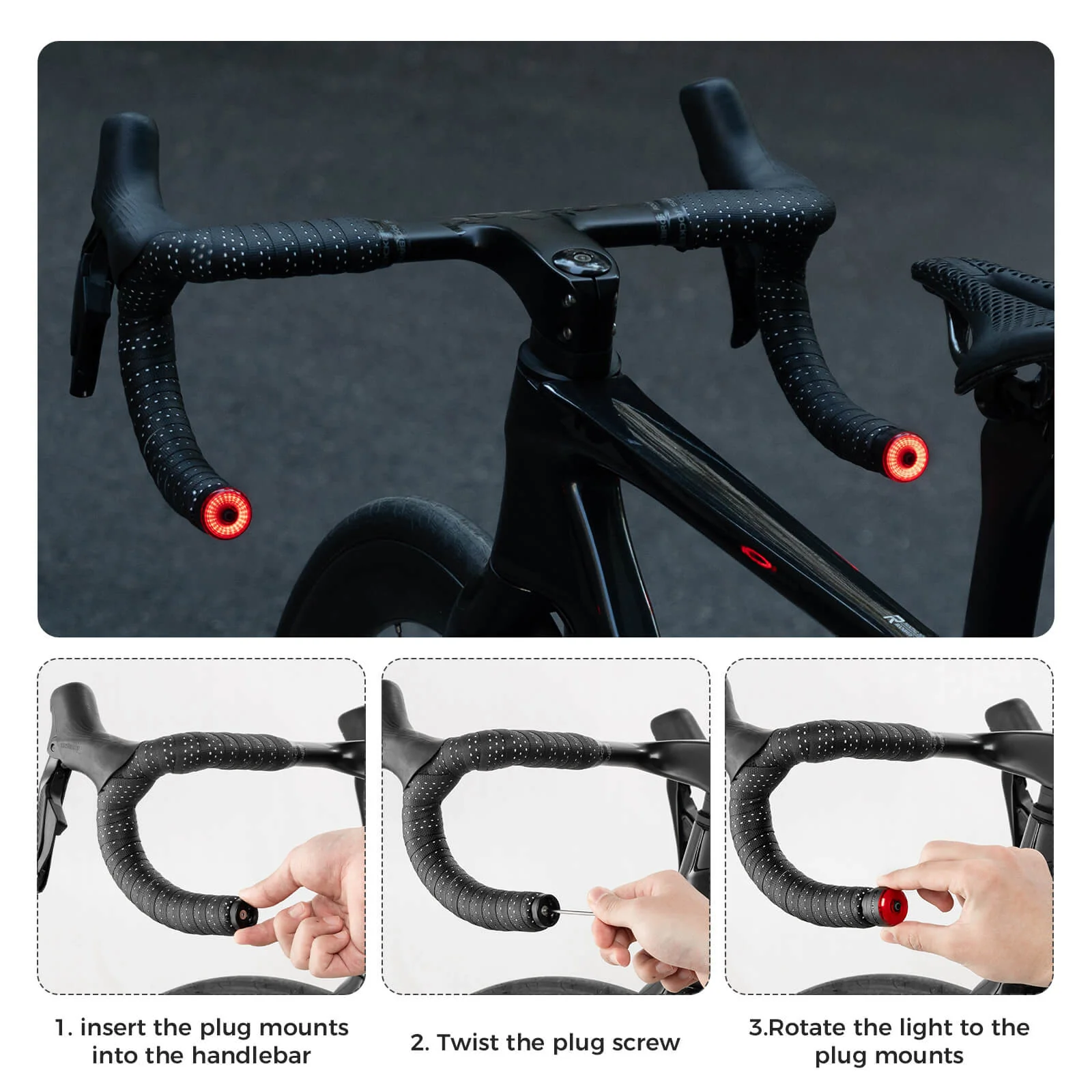 ROCKBROS R0 Smart Brake-Sensing Waterproof Tail Handle Plug Light Auto Sync - Image 7