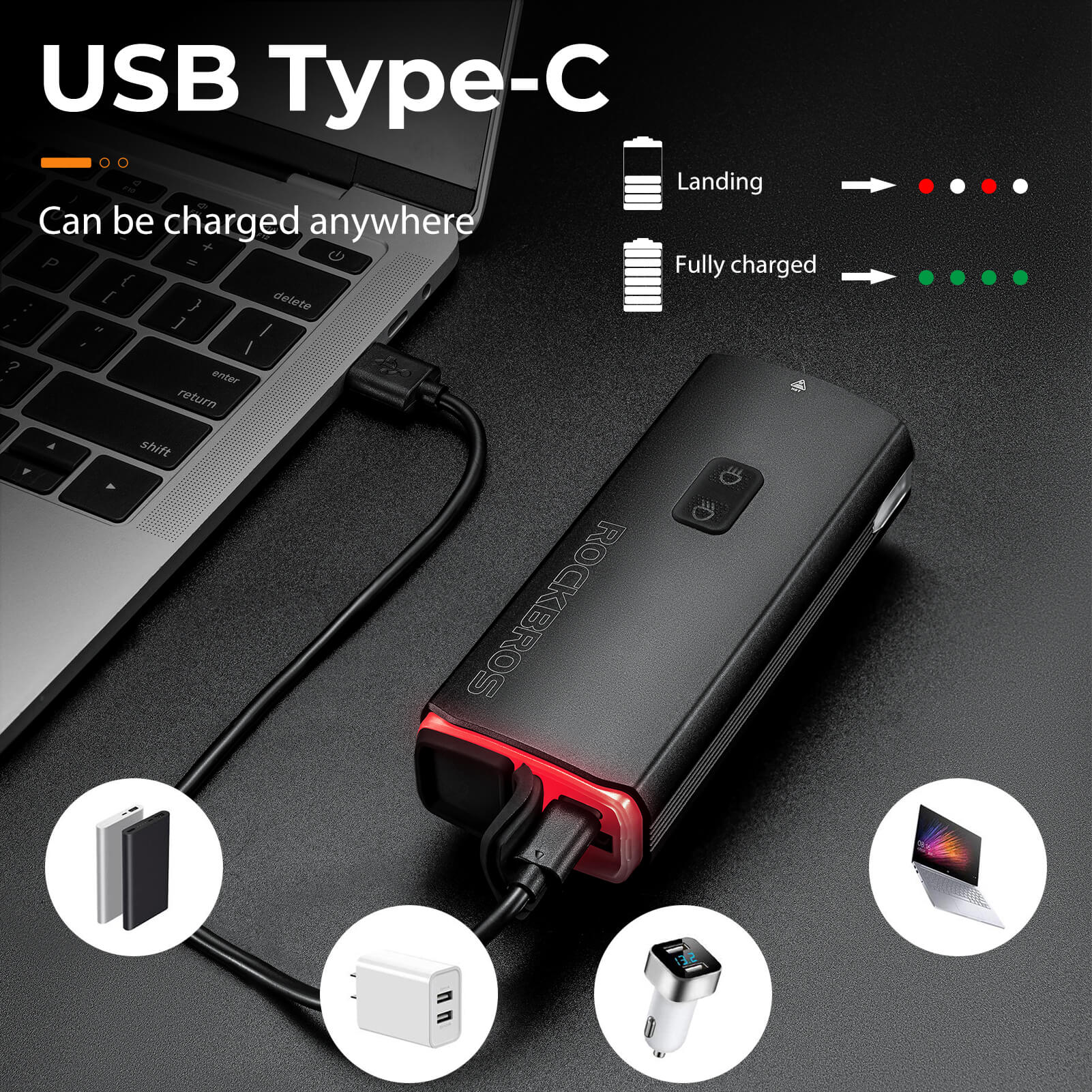 Bike Front Light 3000LM Waterproof USB Rechargeable Power Bank - Image 6