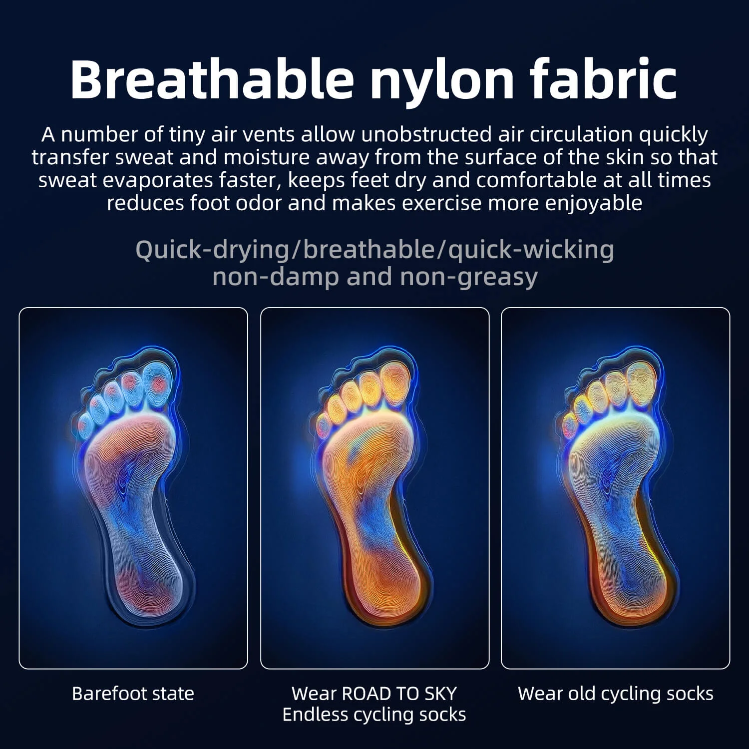 【ROAD TO SKY】 Cycling Socks Quick-Drying Breathable - Image 5