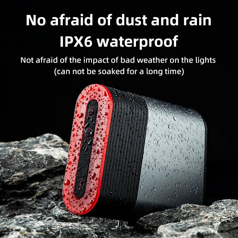 ROCKBROS Smart Bluetooth Bike Lock Light Brake Sensing Saddle Taillight USB-C IPX6 Waterproof - Image 10