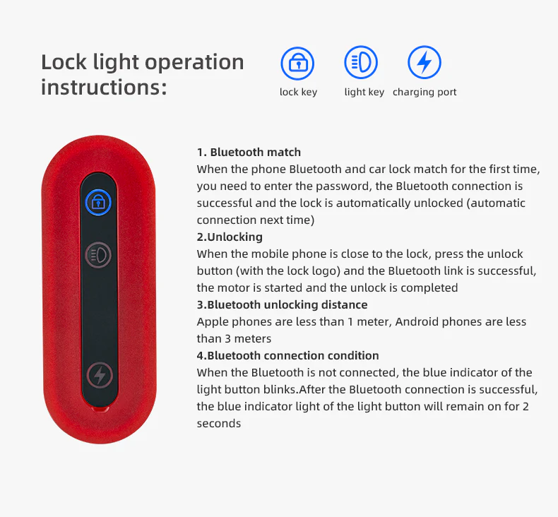 ROCKBROS Smart Bluetooth Bike Lock Light Brake Sensing Saddle Taillight USB-C IPX6 Waterproof - Image 15
