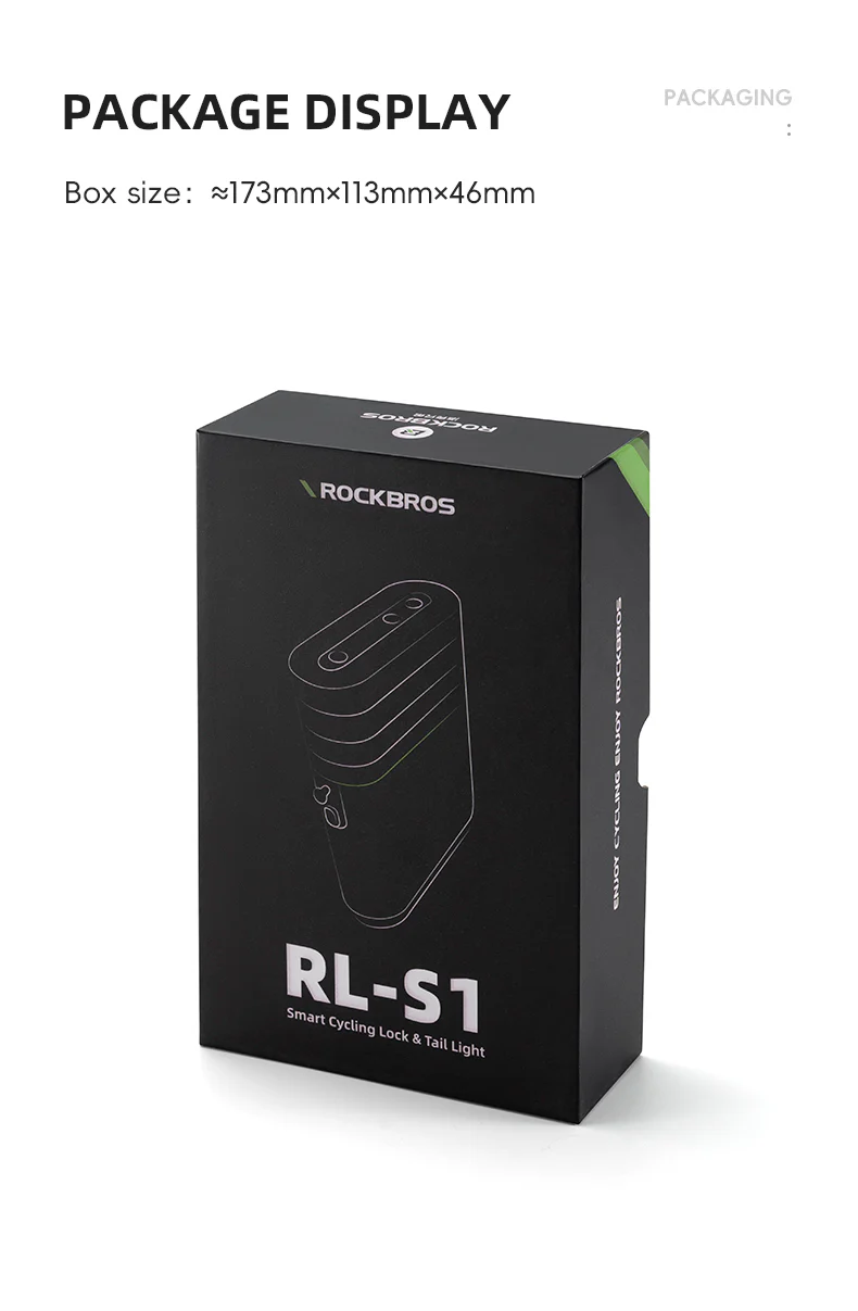 ROCKBROS Smart Bluetooth Bike Lock Light Brake Sensing Saddle Taillight USB-C IPX6 Waterproof - Image 23