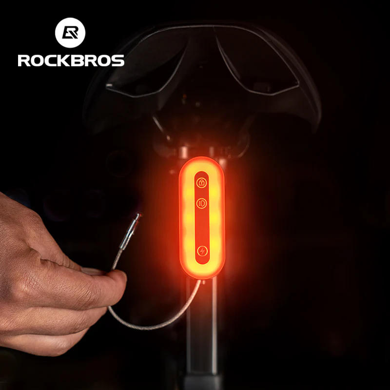 ROCKBROS Smart Bluetooth Bike Lock Light Brake Sensing Saddle Taillight USB-C IPX6 Waterproof - Image 4