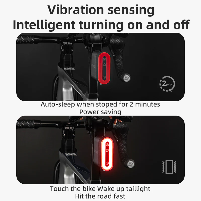 ROCKBROS Smart Bluetooth Bike Lock Light Brake Sensing Saddle Taillight USB-C IPX6 Waterproof - Image 6
