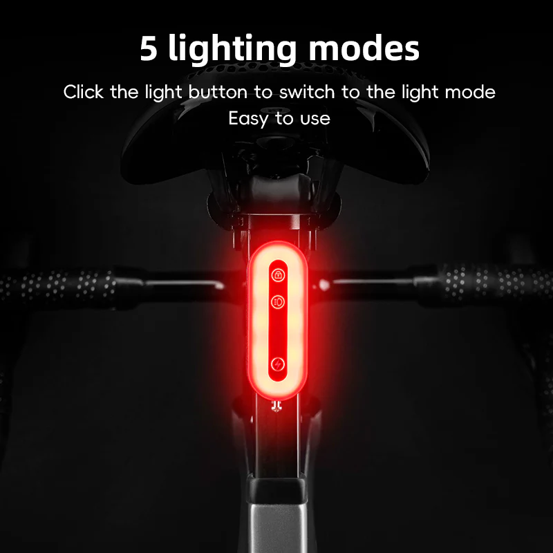 ROCKBROS Smart Bluetooth Bike Lock Light Brake Sensing Saddle Taillight USB-C IPX6 Waterproof - Image 7