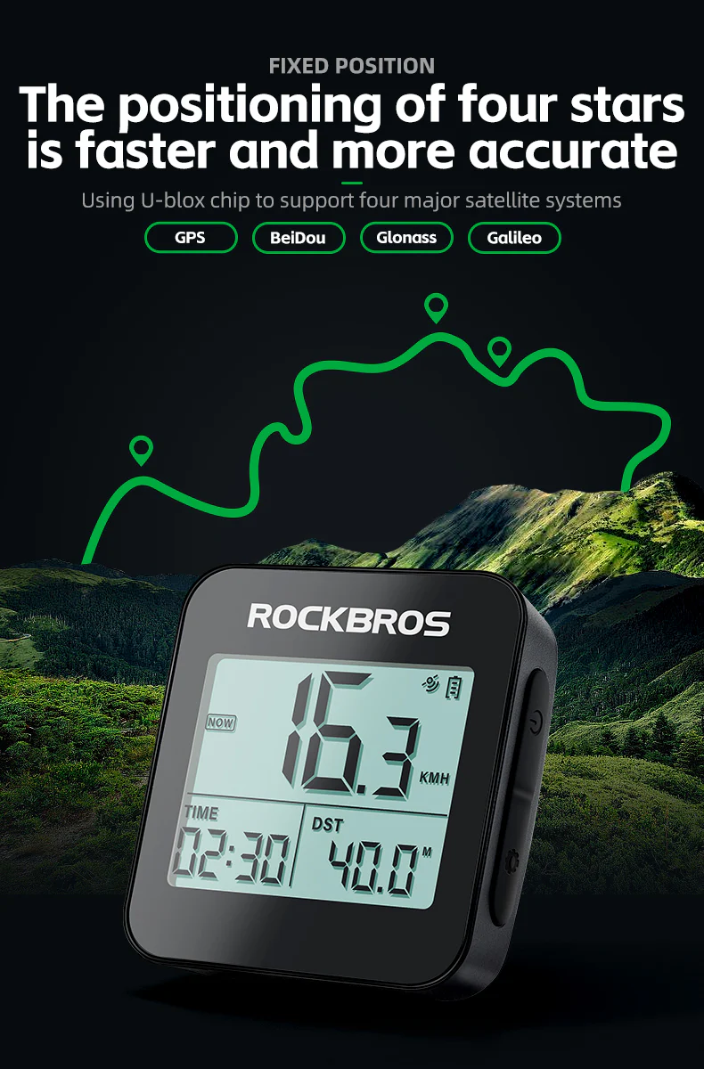 ROCKBROS Smart GPS Speedometer for MTB Road Bike IPX6 Waterproof Backlight Cycling Computer ABS Lightweight Wireless - Image 13