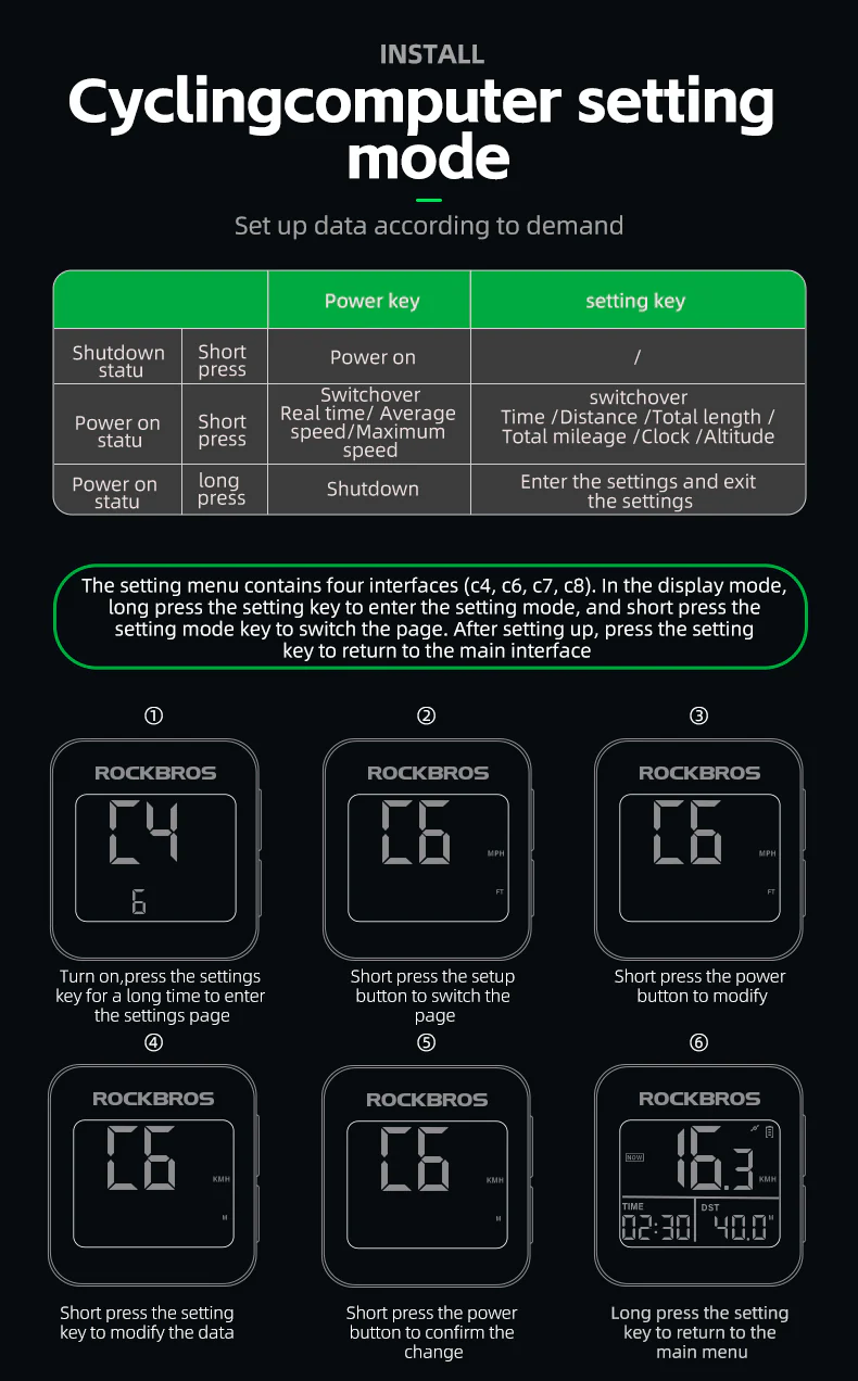 ROCKBROS Smart GPS Speedometer for MTB Road Bike IPX6 Waterproof Backlight Cycling Computer ABS Lightweight Wireless - Image 16