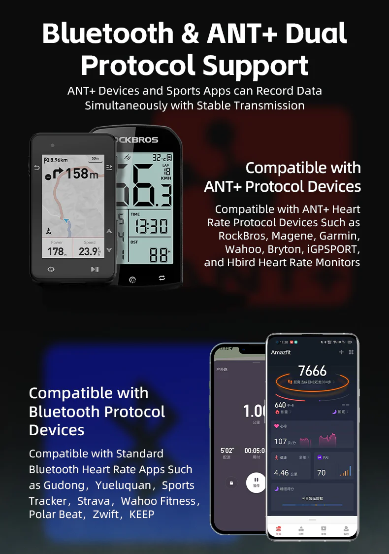 ROCKBROS Smart Heart Rate Monitor Belt Chest Strap ANT+ Bluetooth IP67 USB-C - Image 10