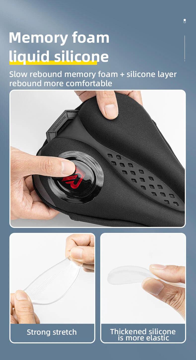 ROCKBROS Soft Bike Saddle Cover With LED Rear Light - Image 11