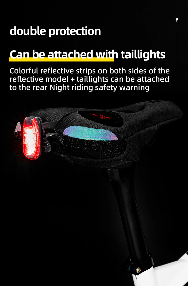 ROCKBROS Soft Bike Saddle Cover With LED Rear Light - Image 13