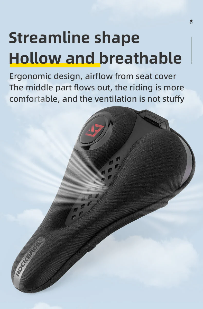 ROCKBROS Soft Bike Saddle Cover With LED Rear Light - Image 7