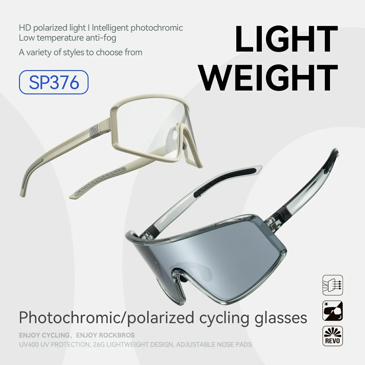 Anti-Fog Photochromic Cycling Glasses-SP376 - Image 2