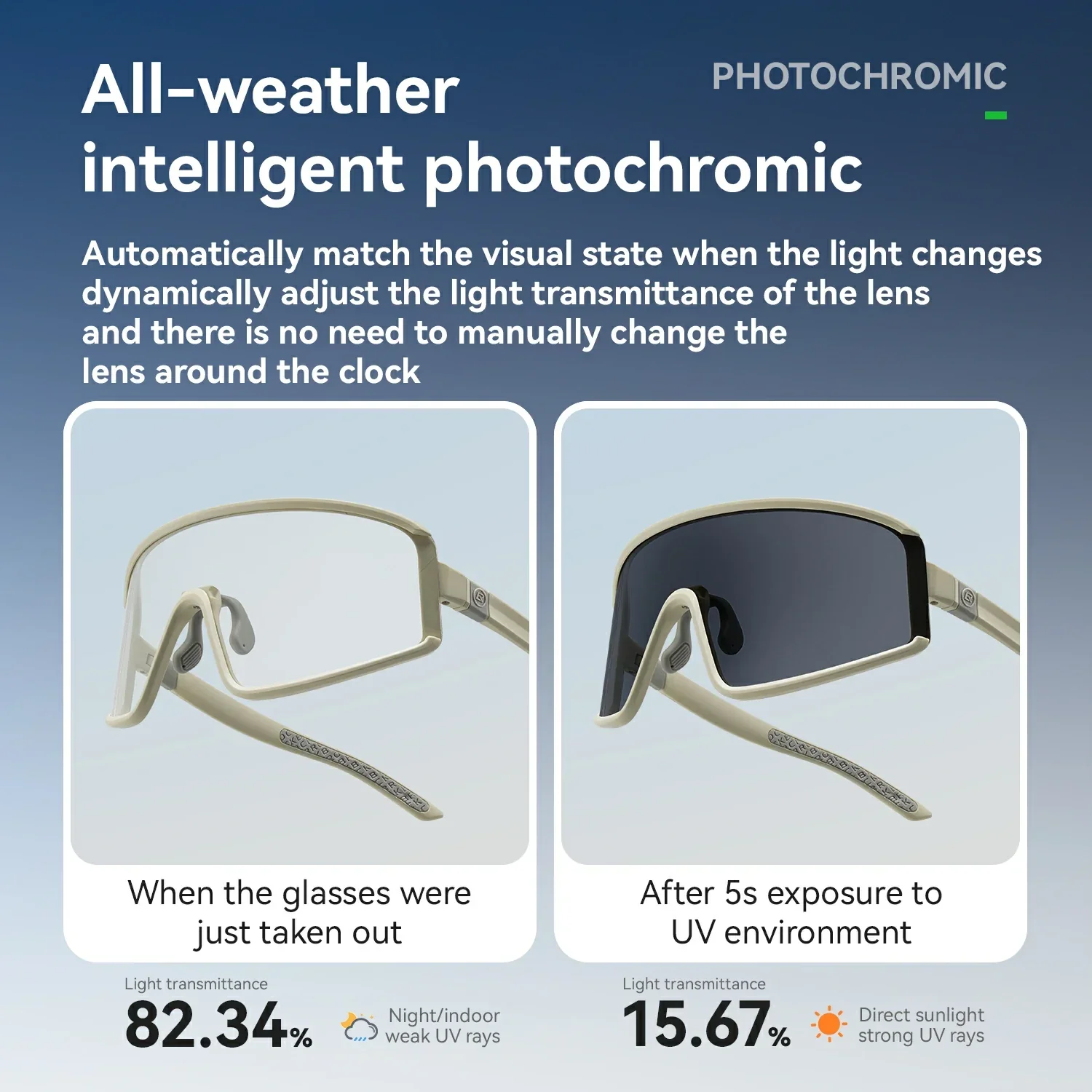 Anti-Fog Photochromic Cycling Glasses-SP376 - Image 3