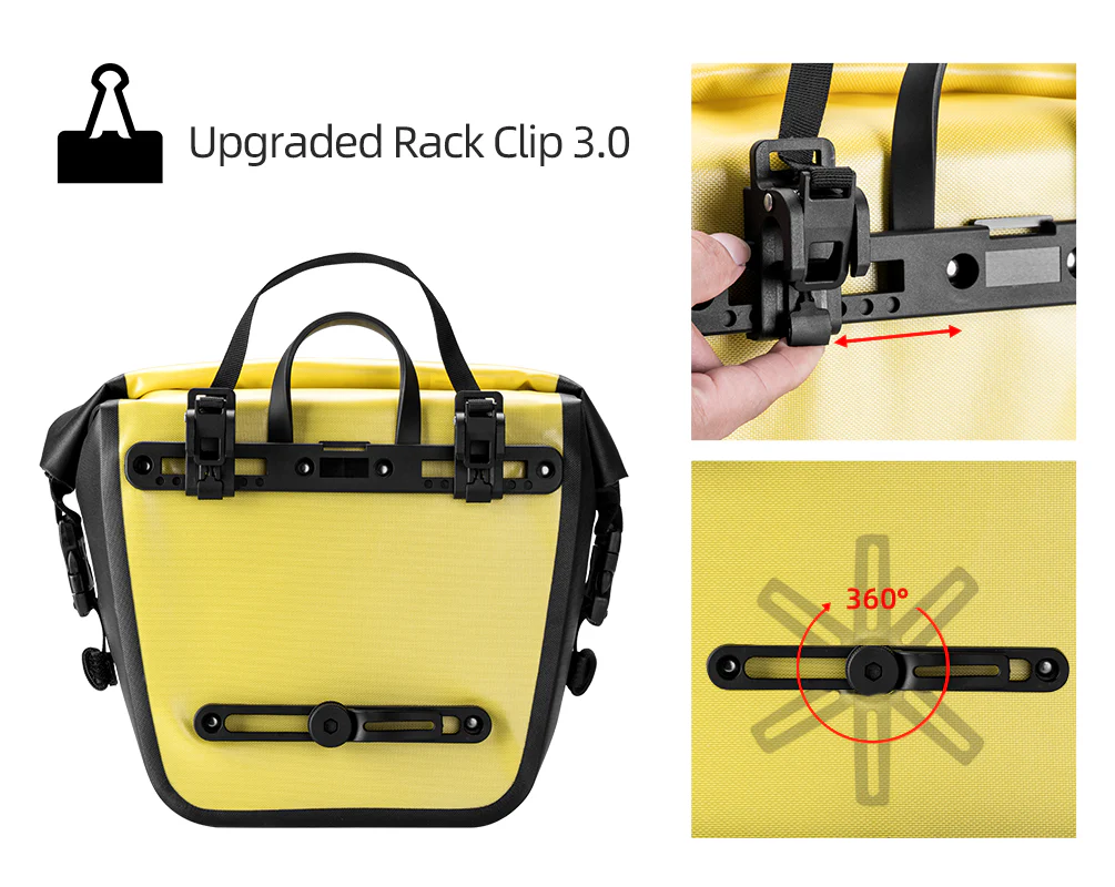 ROCKBROS Std Bicycle Pannier Bags in Yellow - Image 4