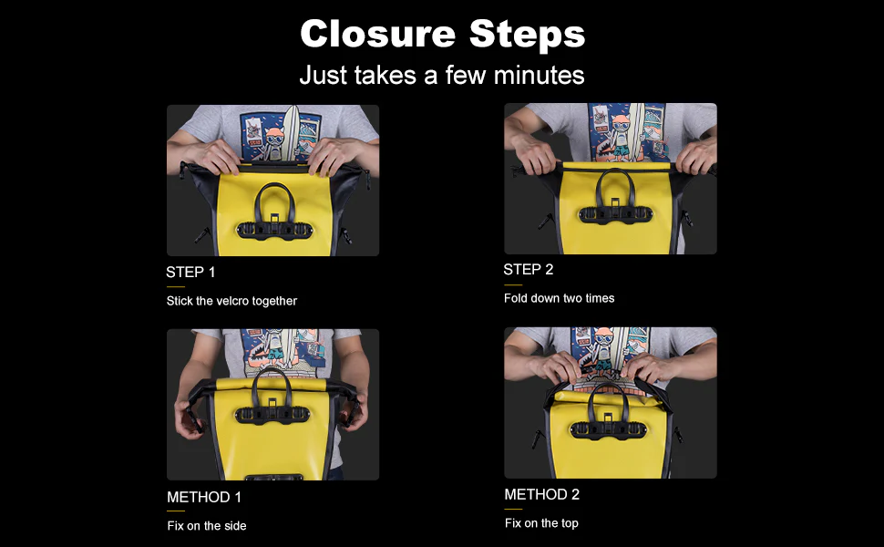 ROCKBROS Std Bicycle Pannier Bags in Yellow - Image 6
