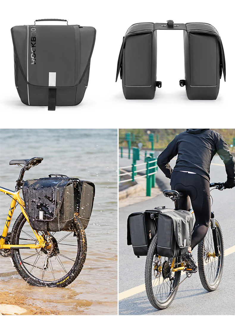 ROCKBROS Super Bicycle Pannier Bags in Black - Image 8