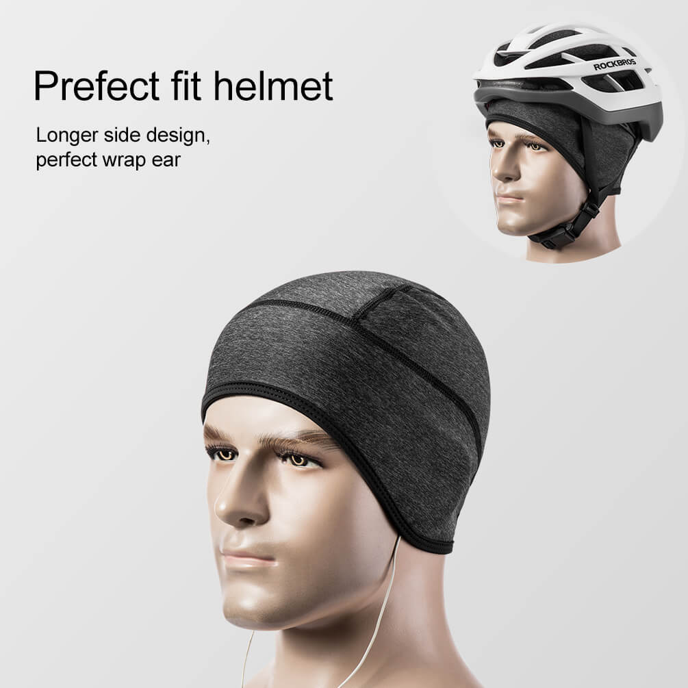 ROCKBROS Thermal Cycling Skull Cap with Ear Covers – Windproof Fits Under Helmets - Image 4