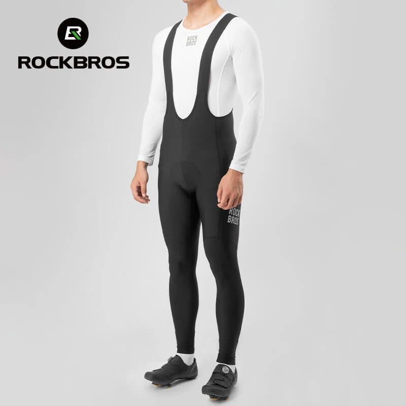 ROCKBROS Thermal Fleece Lined Bib Pants for Cycling - Image 2
