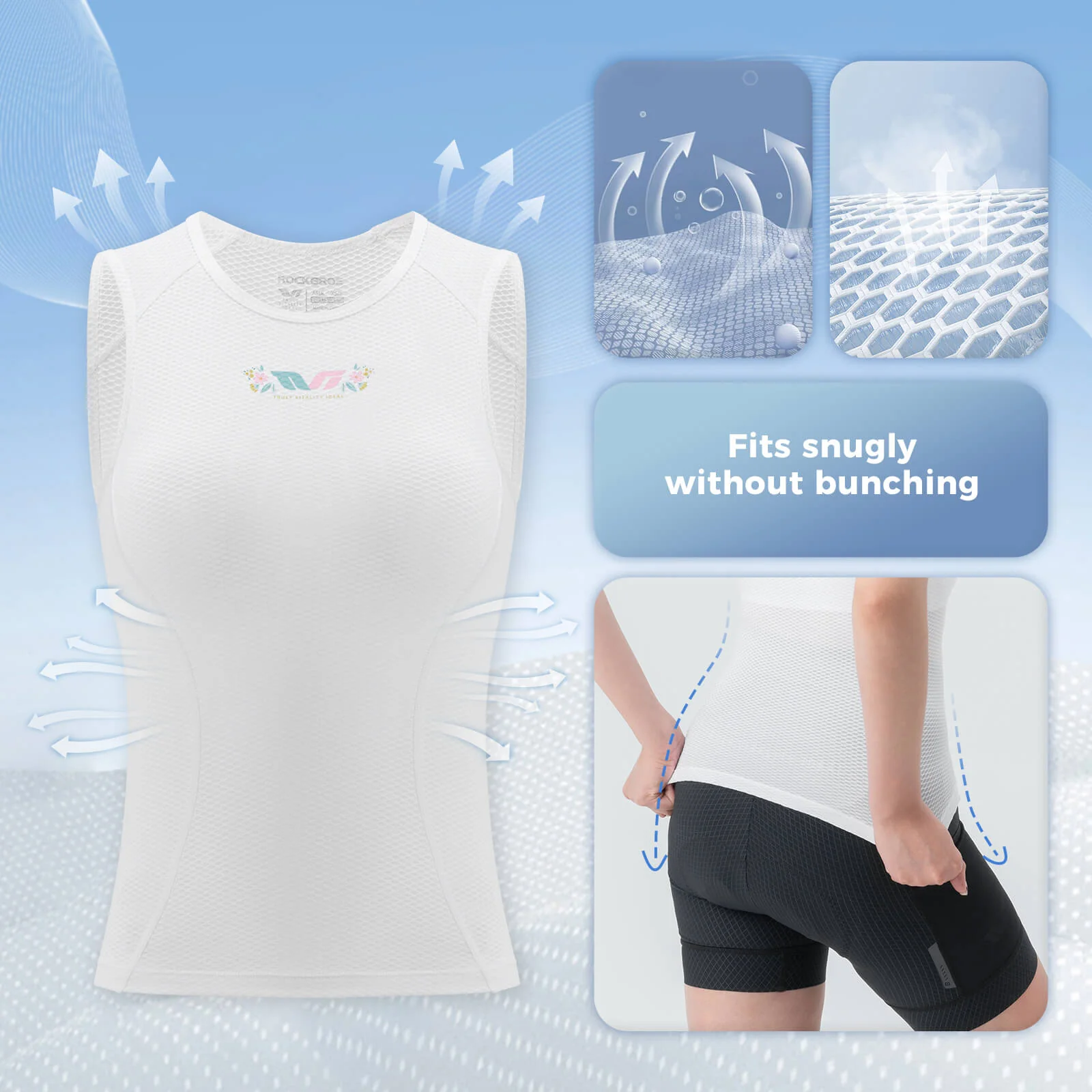 ROCKBROS TVI  Women Cycling Base Layer Breathable Sweat-wicking Sporty Vest - Image 3