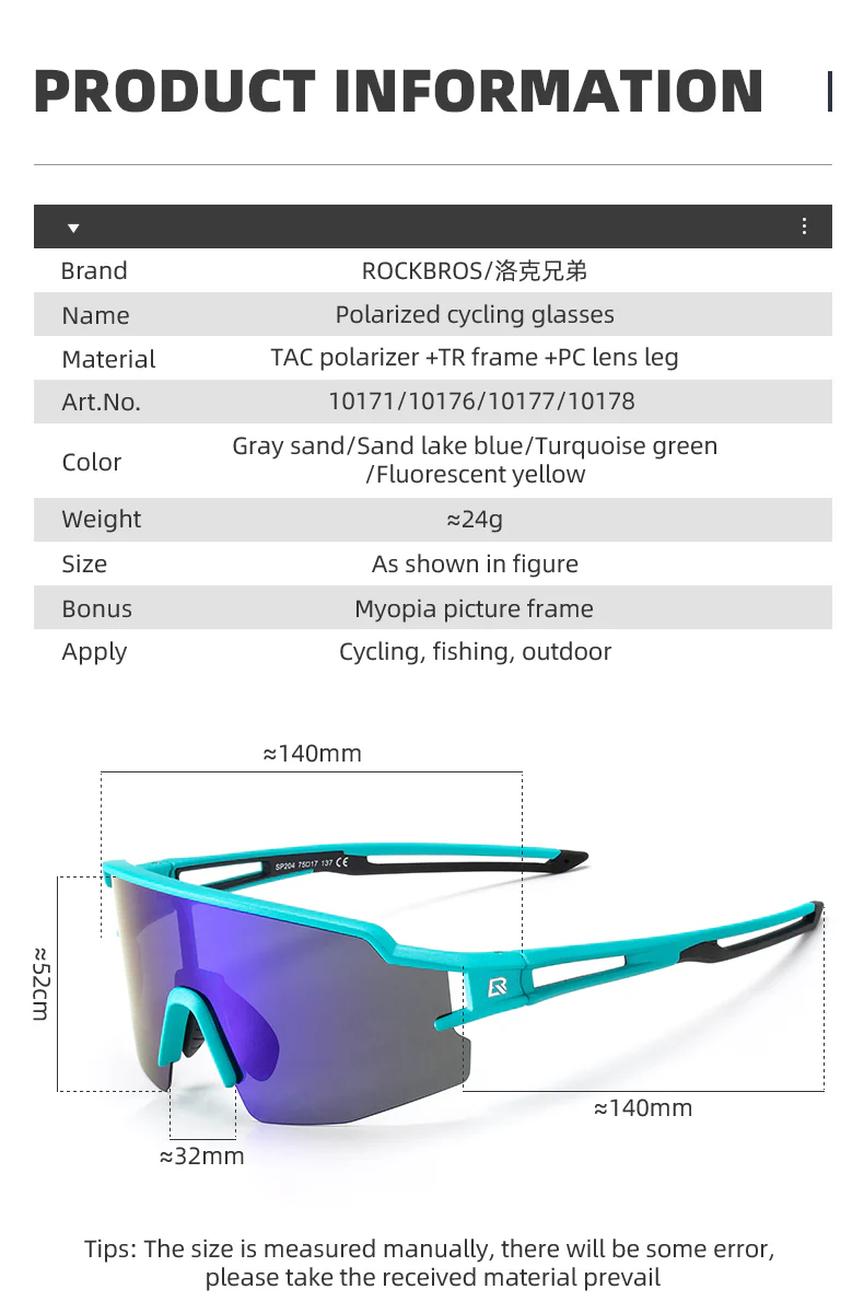 ROCKBROS Ultralight Polarized Cycling Sunglasses UV400 - Image 9