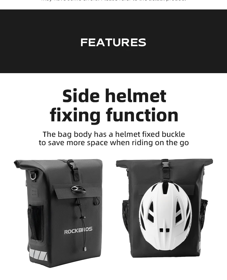 ROCKBROS Waterproof Bicycle Bike Rear Rack Bag Cycling Travel Trunk Bag 18L - Image 15