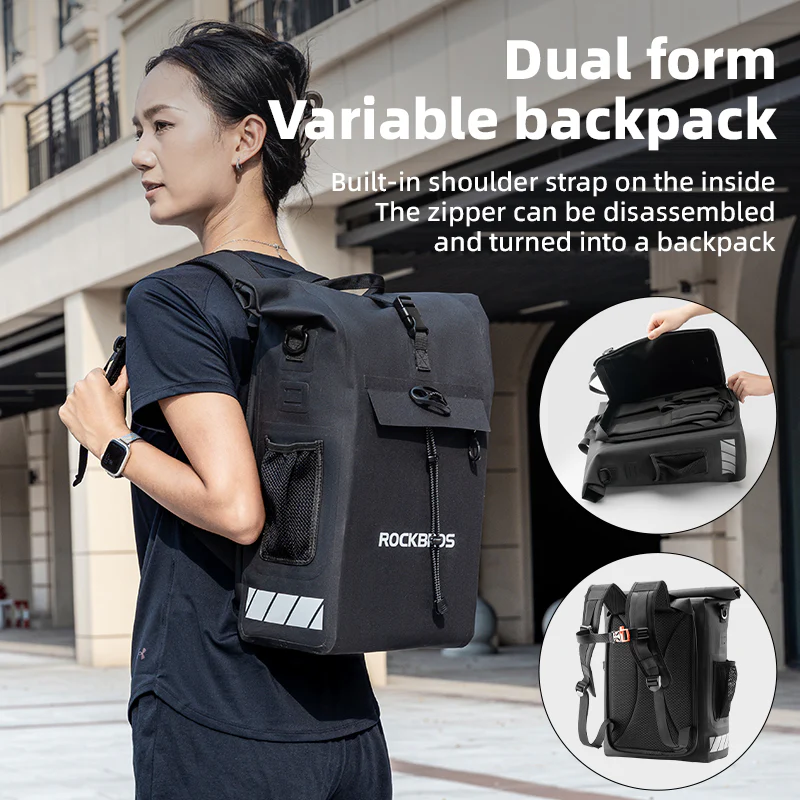 ROCKBROS Waterproof Bicycle Bike Rear Rack Bag Cycling Travel Trunk Bag 18L - Image 7
