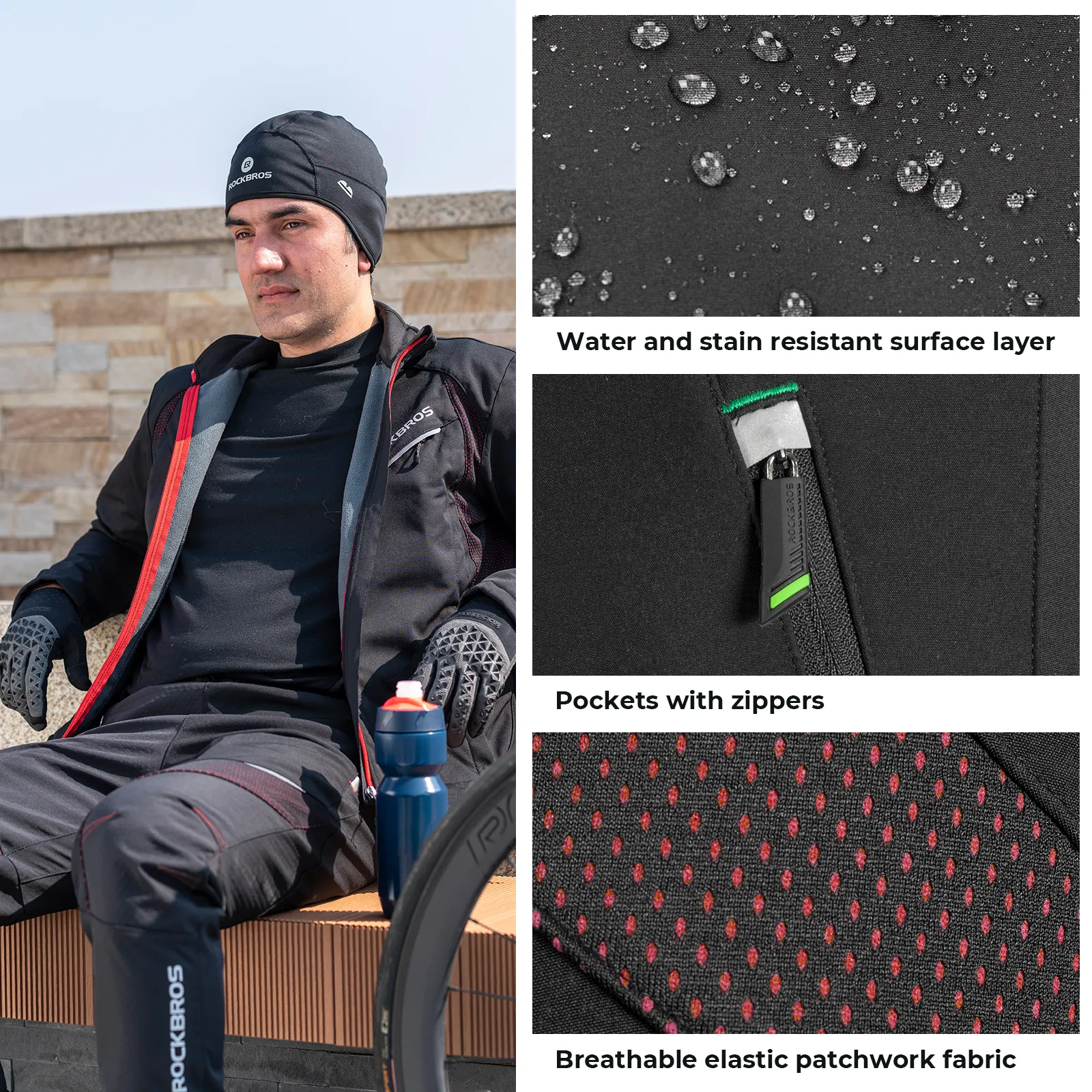 ROCKBROS Windproof Winter Fleece Cycling Trousers - Image 6