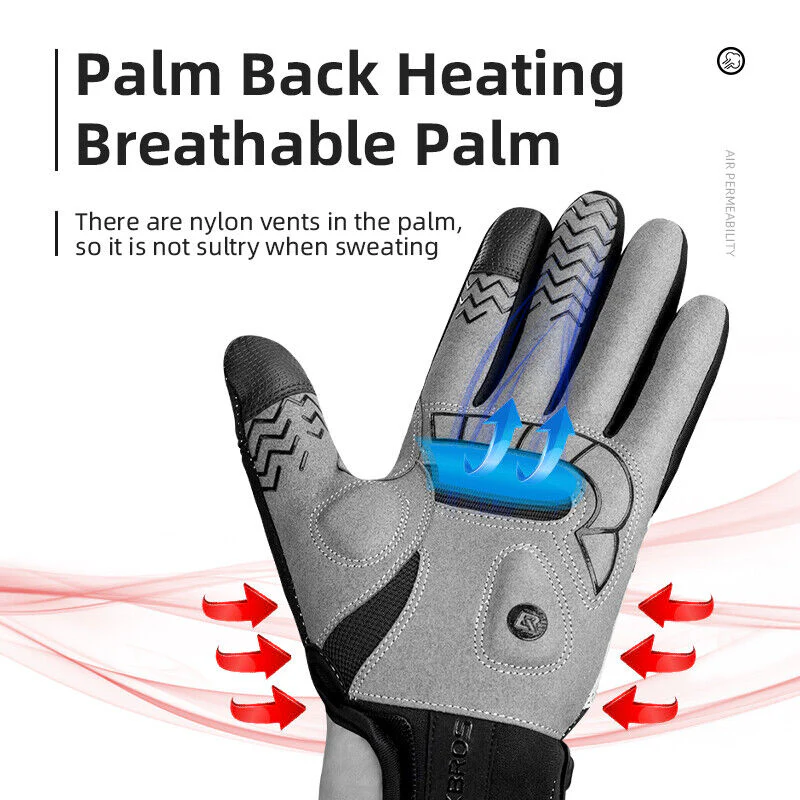 ROCKBRS Winter Gloves Cycling Electric Heated Glove USB Rechargeable Touchscreen - Image 4