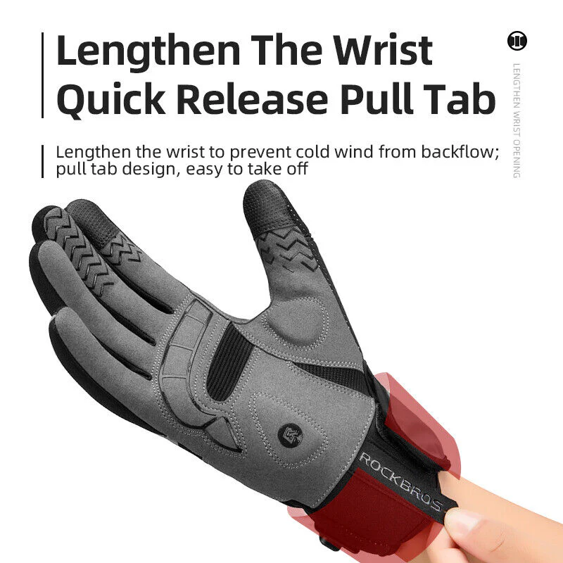 ROCKBRS Winter Gloves Cycling Electric Heated Glove USB Rechargeable Touchscreen - Image 5
