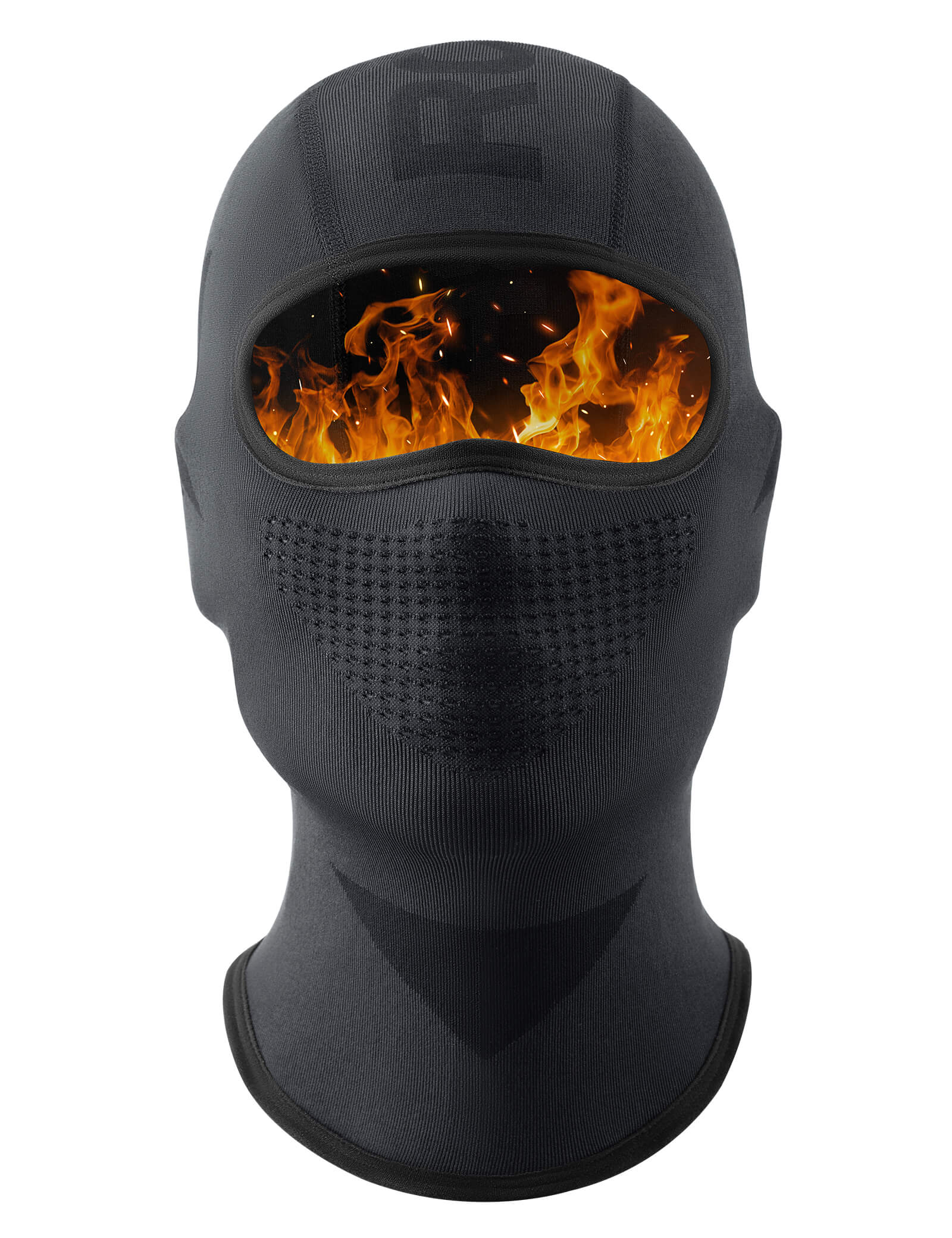 Seamless Knitted Face Mask Black - Image 2