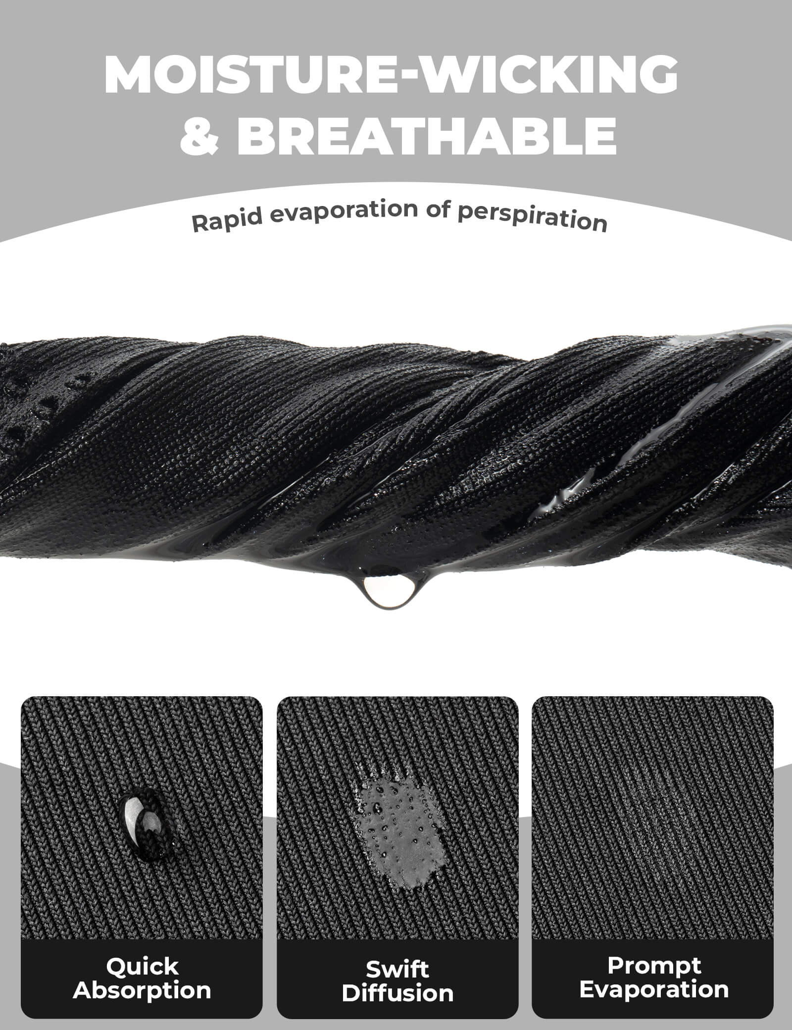 Seamless Knitted Face Mask Black - Image 3