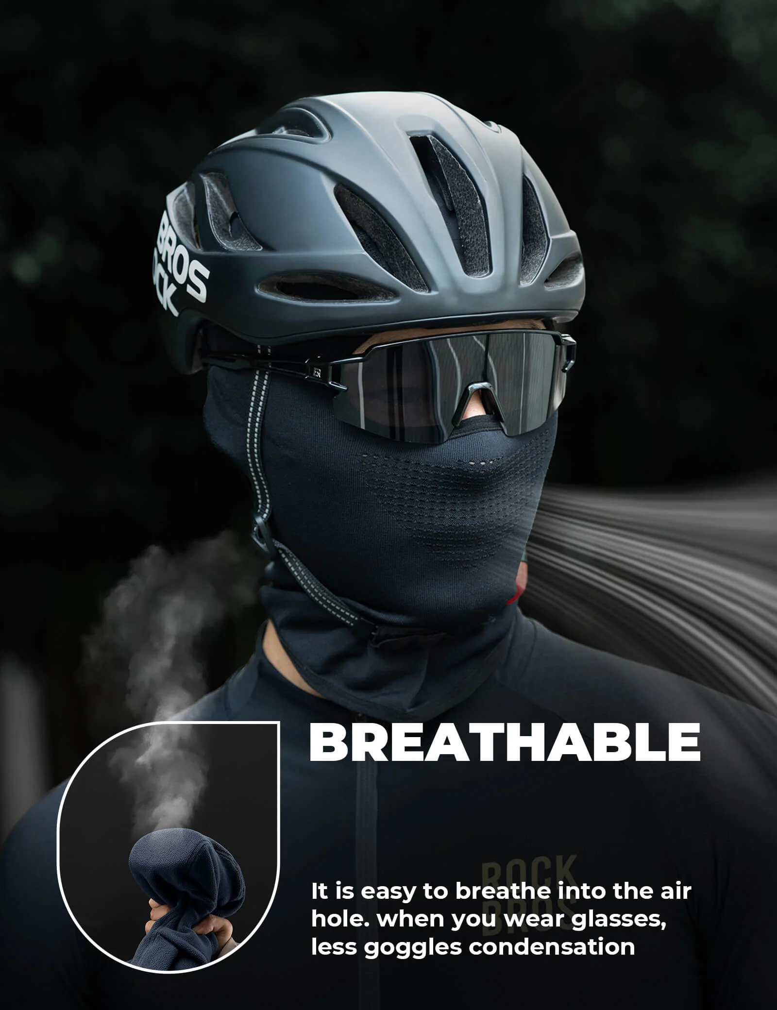 Seamless Knitted Face Mask Black - Image 4