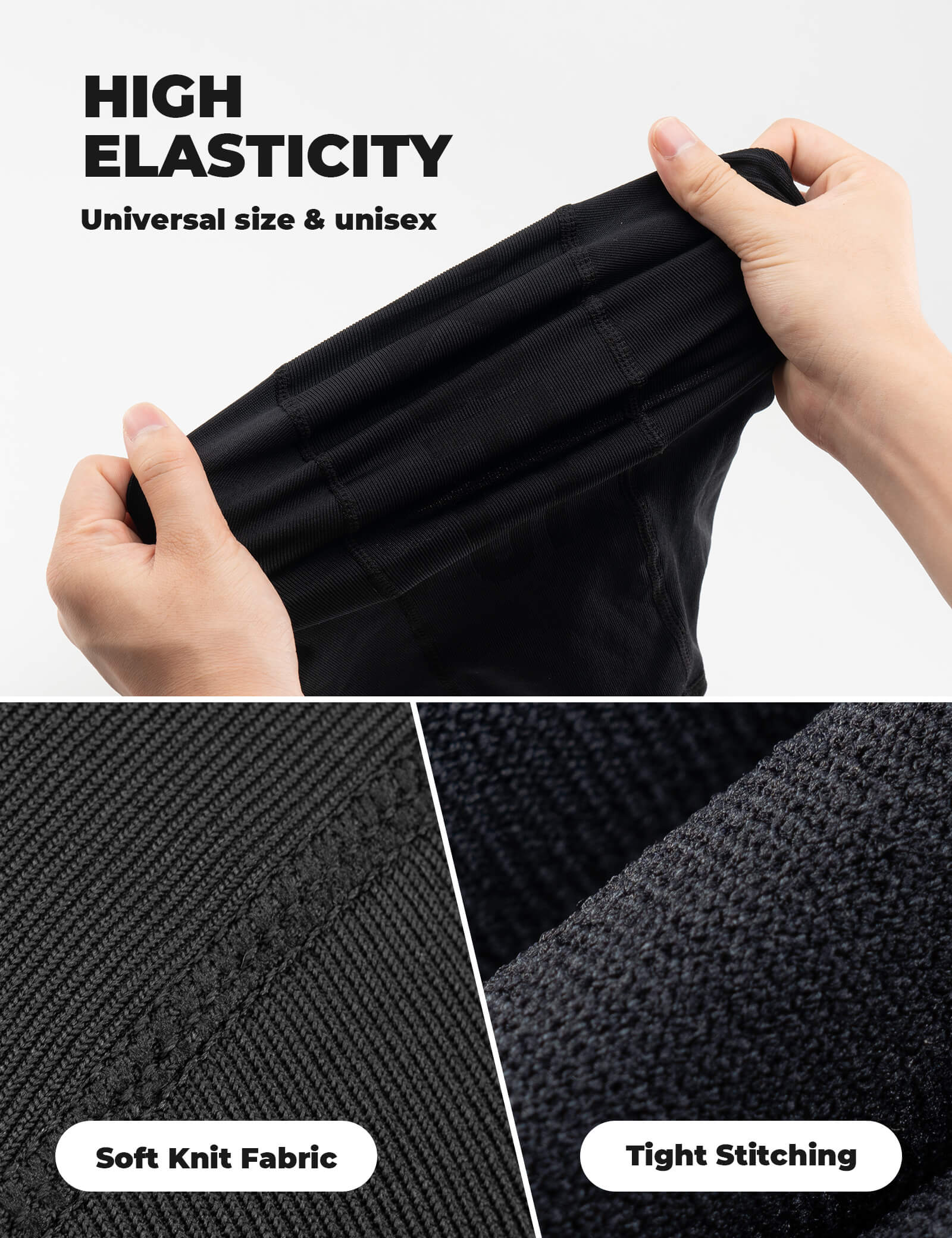 Seamless Knitted Face Mask Black - Image 6