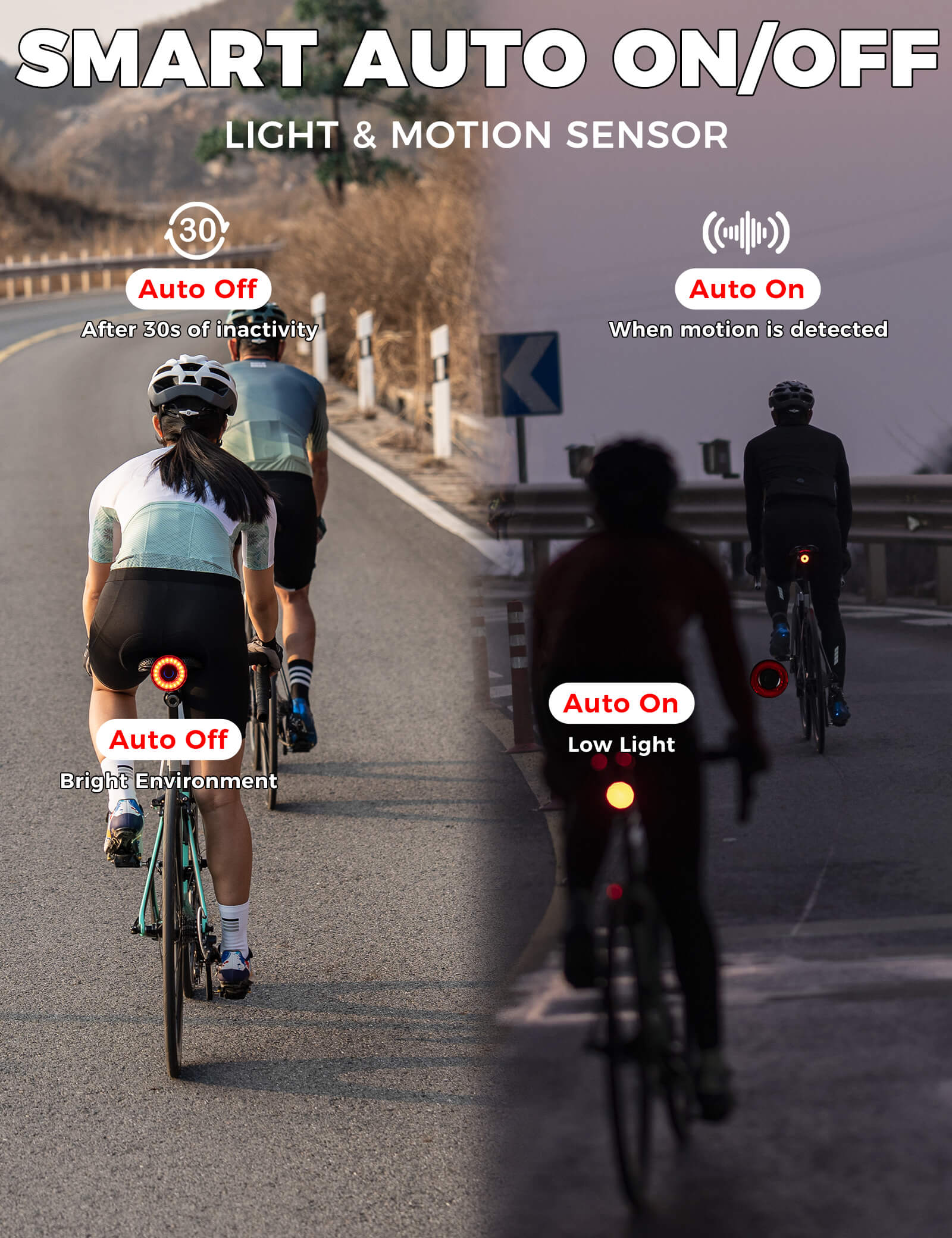 Smart Bike Rear Light Brake-Sensing Lightweight Safety Tail Light Q3 - Image 4