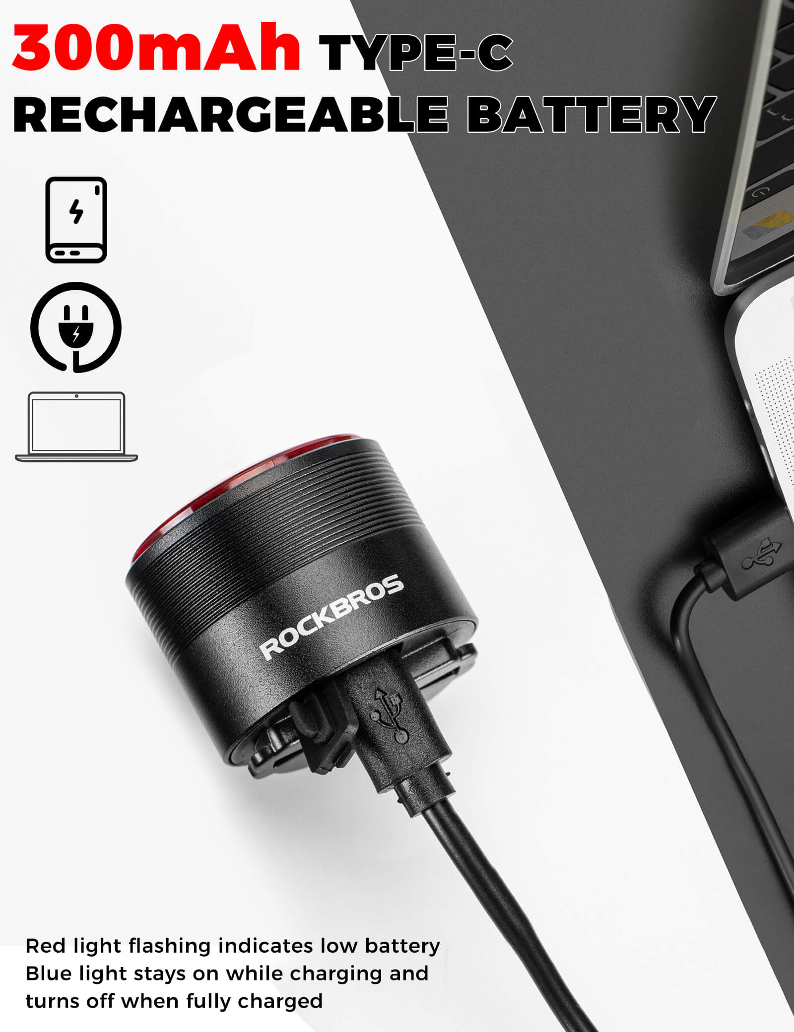 Smart Bike Rear Light Brake-Sensing Lightweight Safety Tail Light Q3 - Image 7