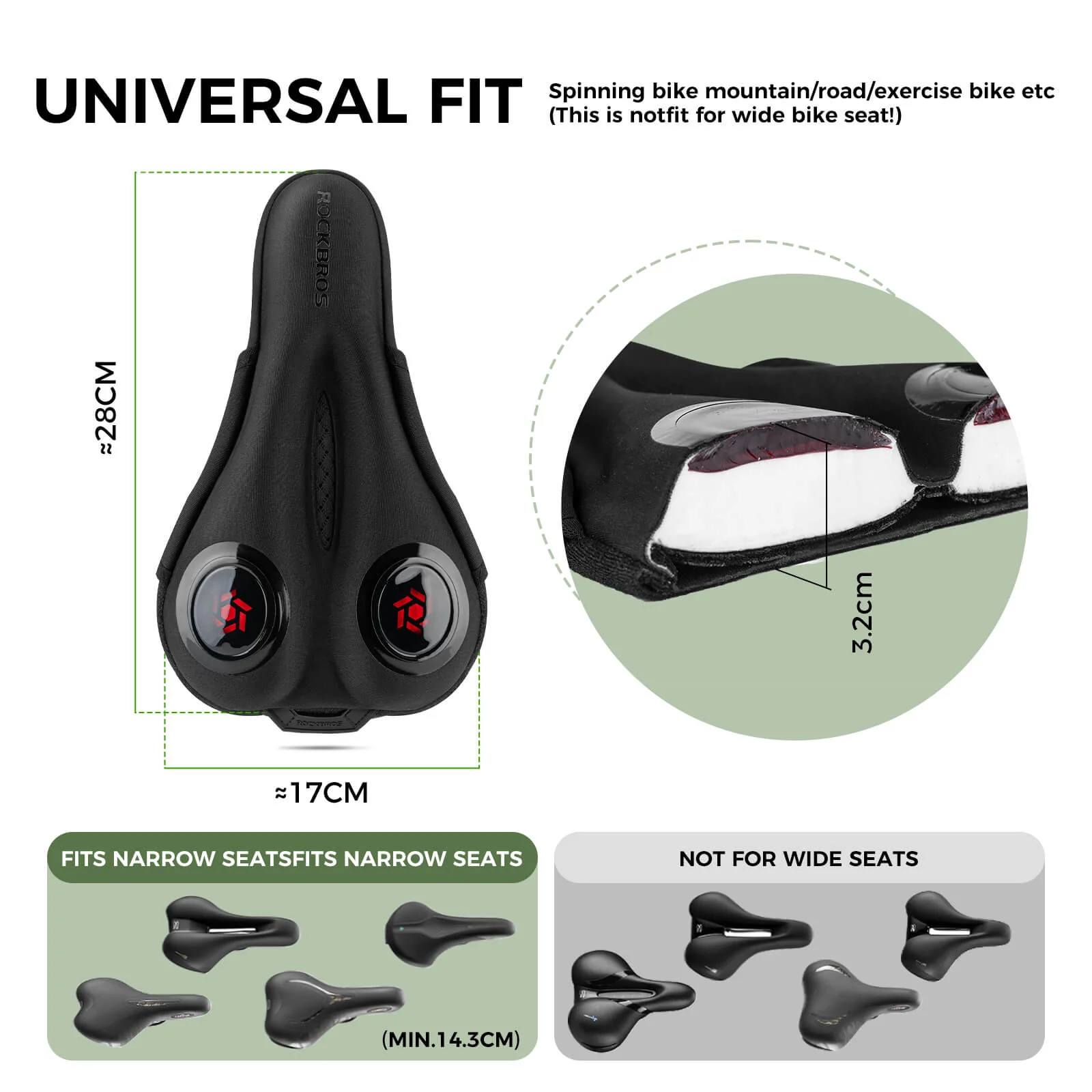 Soft Silicone Gel Bike Seat Cover Shockproof Saddle Cushion - Image 3