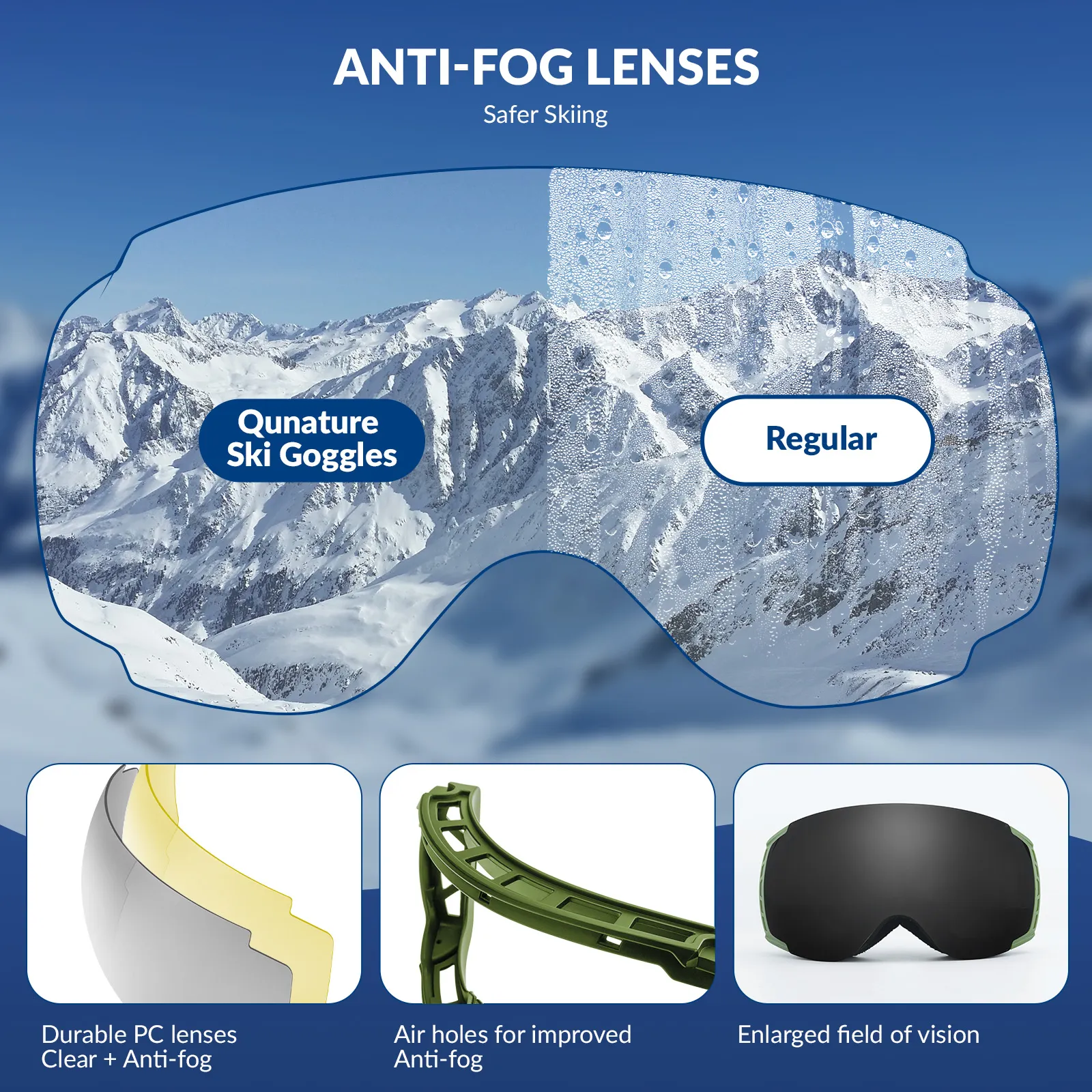 Spherical Anti-Fog Ski Goggles Double Lens OTG Unisex - Image 17